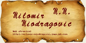 Milomir Miodragović vizit kartica